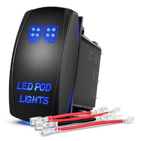 Nilight LED POD Lights Rocker Switch Led Light Bar Switch 5Pin ليزر تشغيل / إيقاف مفاتيح 20A / 12V 10A / 24V التبديل مع مجموعة أسلاك العبور للسيارات والشاحنات وRVs، ضمان لمدة عامين in Kuwait