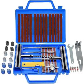 Tire Repair Kit,46pcs Heavy Duty Tire Plug Kit, with Universal Tire Patch Kit to Plug Flats for Car/Motorcycle/Truck/Tractor/Trailer/RV/ATV