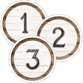 Schoolgirl Style Industrial Chic 36-Piece Number Bulletin Board Cutouts, Blank and 1-30 Number Cutouts for Bulletin Board, Classroom Table Numbers, Modern Farmhouse Classroom Décor