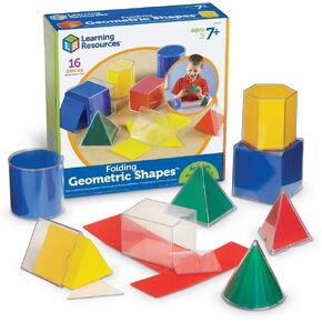 Learning Resources Folding Geometric Shapes - 16 Pieces, Ages 7+ Geometry Accessories, Teacher Aids, Math Helper, Teacher Supplies, Math Games for Kids,Back to School Supplies