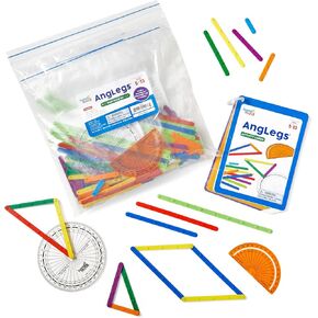 hand2mind AngLegs Small Group Set with 8 Protractors, Geometry Manipulatives, Geometric Shapes for Classroom, Montessori Math Materials, Math Teaching Tools, 4th Grade Math Manipulatives for Kids