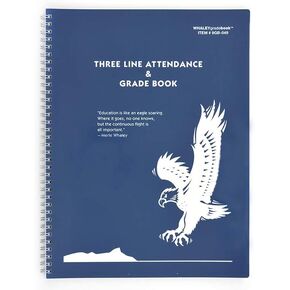 Whaley Gradebook (9 x 12 inches) 3-Line Grade Record Book, Four 10-Week Sessions (9GB-049)
