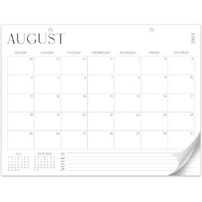 Aesthetic Desk Calendar 2024-2025 - Runs from August 2024 Until December 2025 - Minimalistic Office Desktop/Wall Calendar 16"x12" for Easy Organizing in Saudi Arabia