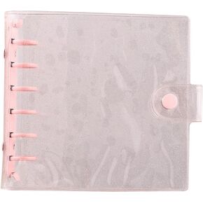 PVC Binder Notebook Cover,6 Holes Square Loose Leaf Cover Glitter Photo Collect Book Cover Journals Planner Scrapbook Binder Cover
