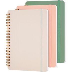 Utron 3 PCS Small Spiral Notebook 5x7, Notebooks for Note Taking, Morandi Spiral Journal Notebook, Work Notebook Small Notebooks 5x7 with Strap, Cute Notebooks for Women 70 Sheets/Note Books