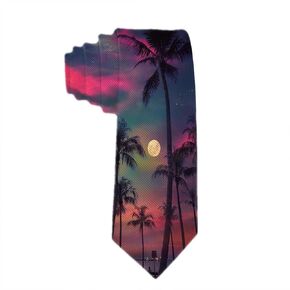 SARA NELL Men's Classic Woven Business Tie Silk Necktie Hawaii Hawaiian Palm Tree Sunset Neck Ties