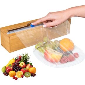 Plastic Wrap Dispenser with Cutter - Fits 12" Rolls - Mountable - Cuts Plastic Wrap, Saran Wrap, Cling Wrap, Aluminum Foil, Wax Paper