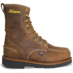 Thorogood 1957 Series 8" Waterproof Steel Toe Work Boots for Men - Full-Grain Leather with Moc Toe, Slip-Resistant Heel Outsole, and Comfort Insole; EH Rated, Crazyhorse - 9 W US in Kuwait