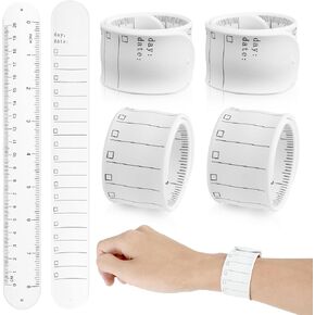 Memo Wrist Band, 6 Pieces to Do List Slap Bracelets Silicone Reusable Erasable Wrist Band Waterproof Writable Erasable Strap Wearable Memo Watchband for Daily Planner, Study Task, Memo Pad