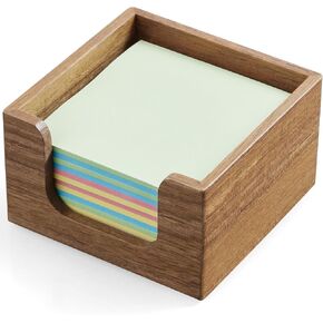 Sticky Note Holder, Acacia Wood Post It Note Dispenser for Office Desk Accessories, Self Stick Note Pad Holder, Memo Pad Holder Dispenser Organizer for School Office Desk Supplies