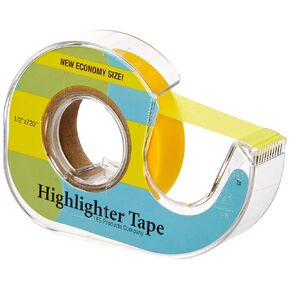 Fluorescent Highlighter Tape 1/2"X720"-Fluorescent Yellow