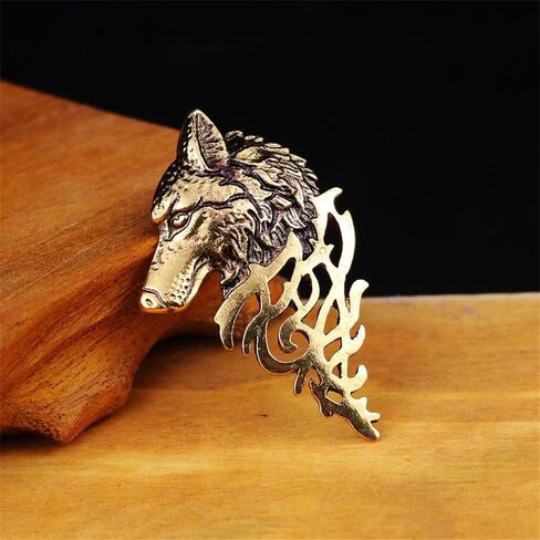 Retro Lion Animal Pin Brooch for Men Women Punk Buck Suit Tie Lapel Pin Cool Animal Bull Eagle Lion Wolf Head Collar Brooch Safety Pin Christmas Gifts in Kuwait