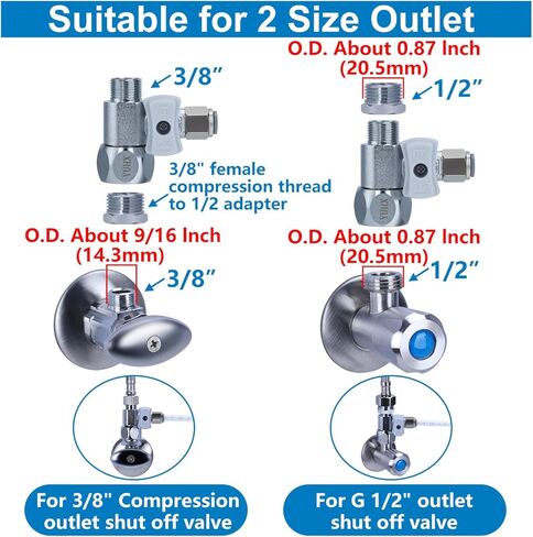 Refrigerator Water Line Kit Connection and 1/4 Compression Ice Maker Installation Kit,1/4" OD Tubing with Quick Connect for Fridge Icemaker RO Systems Water Filters Faucet,+Feed Water Adapter 25ft in Saudi Arabia