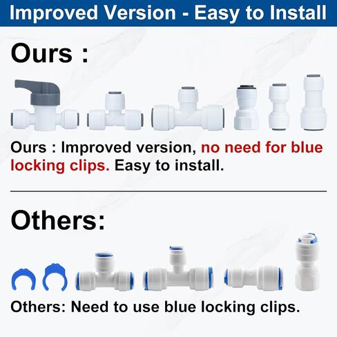 Refrigerator Water Line Kit Connection and 1/4 Compression Ice Maker Installation Kit,1/4" OD Tubing with Quick Connect for Fridge Icemaker RO Systems Water Filters Faucet,+Feed Water Adapter 25ft in Saudi Arabia
