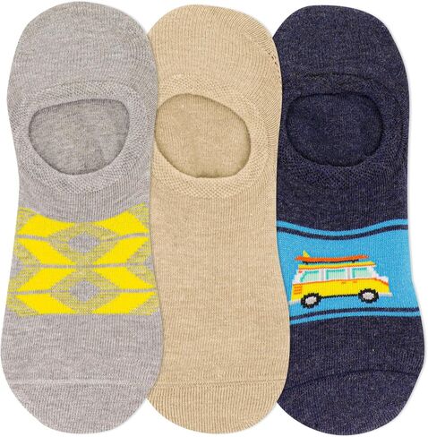جوارب Hot Sox الرجالية المرحة ذات الخطوط الهندسية - عبوة من 3 أزواج - جوارب بتصميم عصري رائع ومضحك in Saudi Arabia