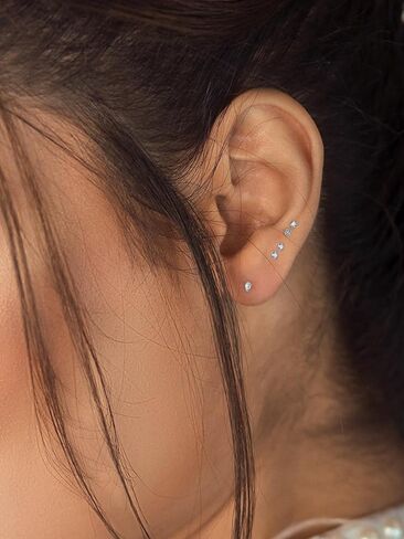 16G حلقات الشفاه الشفافة البلاستيكية Bioflex Labret ترصيع مكعب زركونيا أوبال الغضروف الزنمة أقراط التجنيب للعمل مونرو ميدوسا هيليكس هيئة ثقب المجوهرات in Kuwait