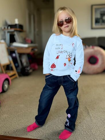 Toddler Girl Clothes Baby Girl Long Sleeve Top + Jeans Pants with Pockets | Toddler Girl Clothes Baby Girl Long Sleeve Shirt + Jeans Pants with Pockets Fall Winter Outfits Cartoon Clothing Set in Saudi Arabia