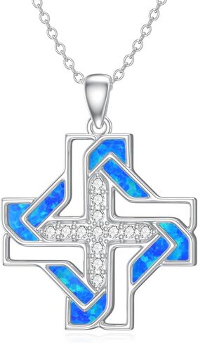 Peace Angel Cross Necklace for Women Sterling Silver Peace Sign Cross Pendant Necklace Heart Love Jewelry in Kuwait