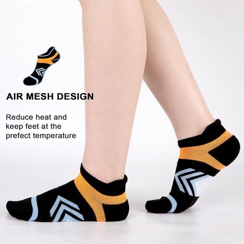 جوارب COOPLUS للكاحل للنساء للجري، جوارب رياضية مبطنة وممتصة للرطوبة، جوارب رياضية منخفضة القطع ومضادة للبثور (6 أزواج) in Kuwait