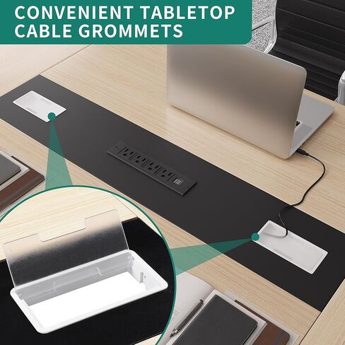 YITAHOME 6FT Conference Table with Power Outlets, 70.8 Inches Boat Shaped Meeting Table with Rectangle Grommet, Modern Seminar Table for Office Conference Room, Boardroom Desk, Light Wood Grain in Saudi Arabia