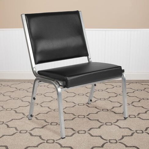 Flash Furniture HERCULES Series 1000 lb. كرسي استقبال طبي لعلاج السمنة من الفينيل الأسود المضاد للميكروبات in Saudi Arabia