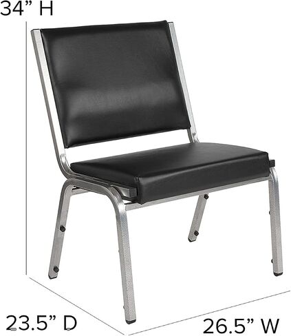 Flash Furniture HERCULES Series 1000 lb. كرسي استقبال طبي لعلاج السمنة من الفينيل الأسود المضاد للميكروبات in Saudi Arabia