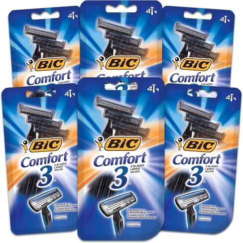 Bic Comfort 3 Shavers for Men Sensitive Skin, 4 Each (Pack of 4) in Kuwait