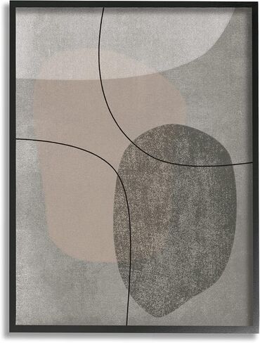 Stupell Industries Gray Pebble Like Shapes with Abstract Pattern, Designed by JJ Design House LLC Wall Plaque, 10 x 15, Grey in Saudi Arabia