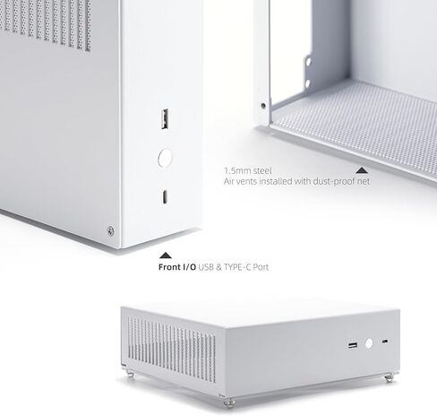 حافظة صغيرة SGPC Itx - K39 (فولاذ)، مصدر طاقة 1U، منفذ I/O أمامي USB ومنفذ Type-C، يمكن تركيب مقبضين، لوحة تهوية - 2 لوح جانبي من الصلب و1 أكريليك / حافظة SFF سعة 5 لتر in Kuwait