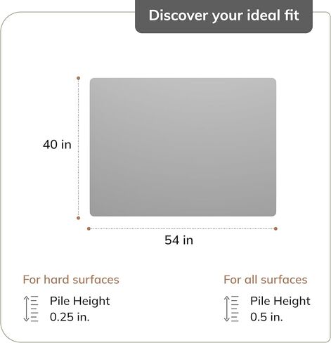 سجادة كرسي مكتب Anji Mountain لجميع الأسطح - مضادة للانزلاق، سهلة التدحرج، سجادة كرسي مكتب مكتبية ممتازة لحماية الأرضيات الصلبة، مصممة حصريًا للمكاتب المنزلية، الأقصر (40 × 54) in Kuwait