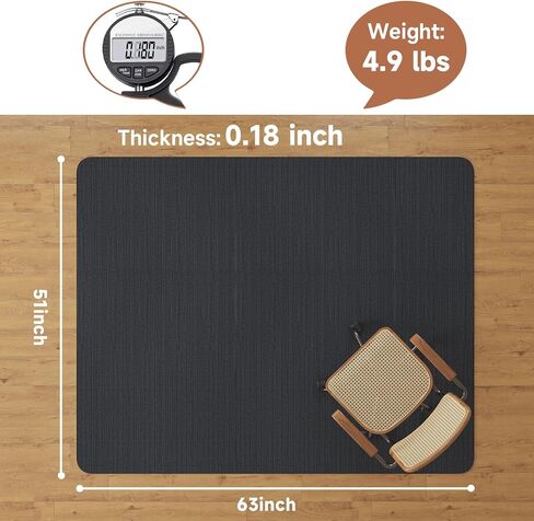 Office Chair Mat for Hardwood Floor & Low Pile Carpet Floor, Large 48"x60",Slip Resistant Heavy Duty Under Desk Chair Mat for Hardwood/Carpet Floor in Saudi Arabia