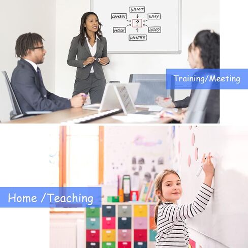 DEVELOP Magnetic White Board Dry Erase, 24 x 36 Inch, Dry Erase Board Aluminum Frame for Wall, Hanging Whiteboard with Detachable Marker Tray for Planning, Kitchen, Memo, School, Home, Office in Saudi Arabia