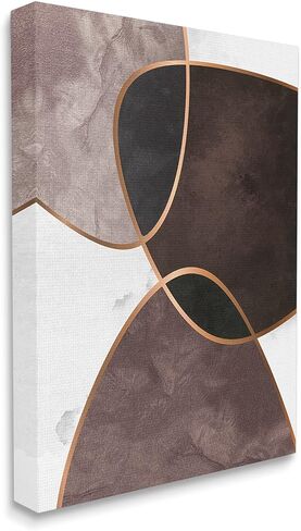 Stupell Industries Abstract Deco Shapes Layered Contrasting Tones Brown Purple, Designed by Design Fabrikken Canvas Wall Art, 36 x 48 in Saudi Arabia