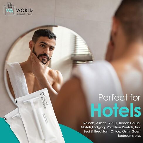 Shave Kit (Clear Frosted Sachet) - Hotel Amenities - Includes Twin Blade Razor and Moisturizing Shave Cream in Kuwait