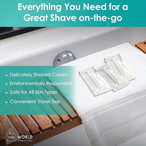 Shave Kit (Clear Frosted Sachet) - Hotel Amenities - Includes Twin Blade Razor and Moisturizing Shave Cream in Kuwait