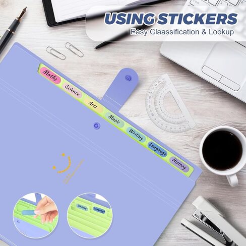 Expanding File Folder, 8 Pockets Accordion File Organizer, A4 Letter Size Paper Document Receipt Organizer Accordian Filing Folder for Classroom, Home, Office and Travel(Purple) in Saudi Arabia