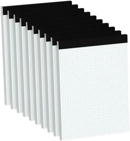 10 Pack Graph Paper Pad 8.5 x 11 Quadrille Pad 5x5 Blue Quad Rule Grid Notebook Paper 1/5 White Graph Paper 8-1/2 x 11 Grid Paper Pad 8.5 x 11 Square Engineering Paper Pads for Office - 50 Sheets/Pad in Saudi Arabia