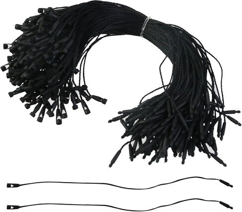 1000 Pcs 7.8" Nylon Hang Tag String Plastic Snap Lock Loop Fastener Hook Ties for Price Tags, Luggage Label(Black) in Saudi Arabia