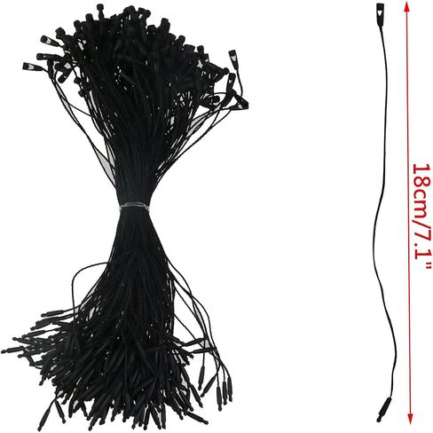 1000 Pcs 7.8" Nylon Hang Tag String Plastic Snap Lock Loop Fastener Hook Ties for Price Tags, Luggage Label(Black) in Saudi Arabia