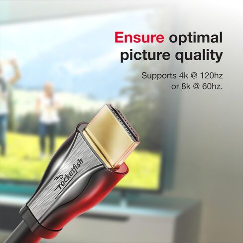 كابل HDMI عالي السرعة 8K معتمد من روكيت فيش (12) in Kuwait