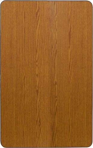 Flash Furniture 30''W x 72''L Rectangular Oak Thermal Laminate Activity Table - Height Adjustable Short Legs in Saudi Arabia