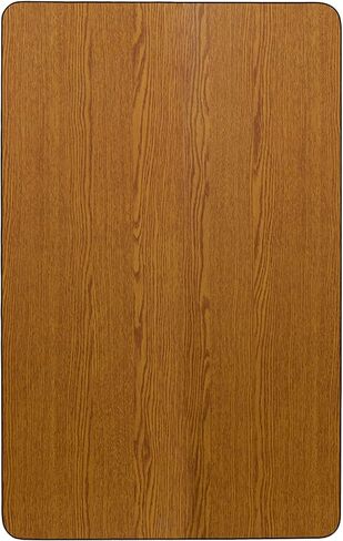 Flash Furniture 30''W x 72''L Rectangular Oak Thermal Laminate Activity Table - Height Adjustable Short Legs in Saudi Arabia