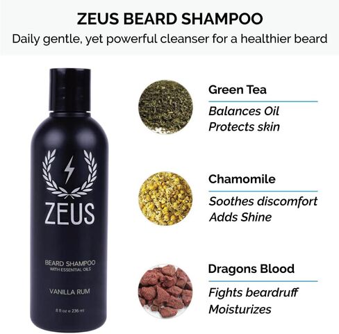 ZEUS Starter Beard Wash & Beard Oil Kit for Men, Soften, Hydrates, & Moisturizes (Sandalwood) MADE IN USA in Saudi Arabia