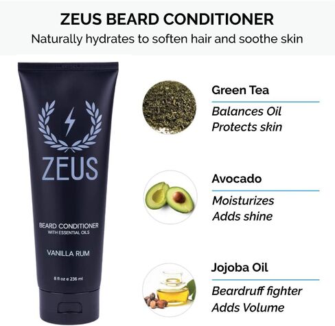 ZEUS Starter Beard Wash & Beard Oil Kit for Men, Soften, Hydrates, & Moisturizes (Sandalwood) MADE IN USA in Saudi Arabia