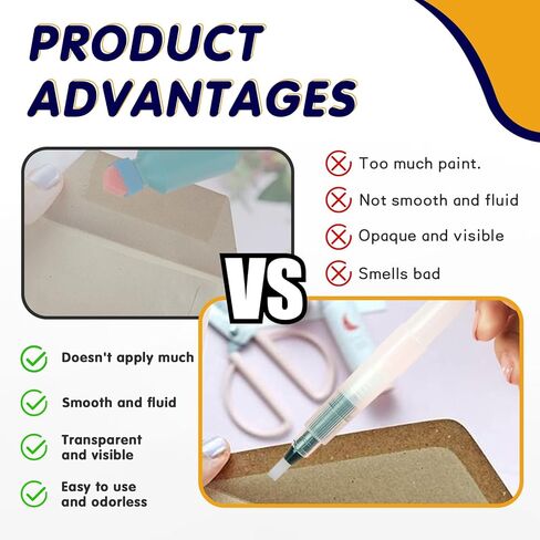 مرطب مانع التسرب على شكل قلم رصاص - مجموعة مكونة من 8 قطع، مغلف مانع تسرب الحروف ومرطبات الطوابع مع رأس فرشاة من النايلون الناعم ومرطب للبريد للاستخدام في المكتب أو الفصل الدراسي in Kuwait