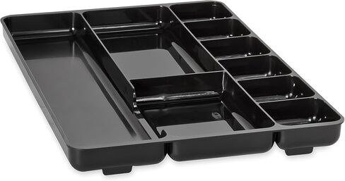 Rubbermaid Regeneration 9-Section Drawer Organizer, Plastic, 14 x 9.125 x 1.125 Inches, Black (45706) in Saudi Arabia