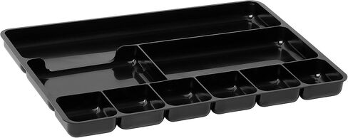 Rubbermaid Regeneration 9-Section Drawer Organizer, Plastic, 14 x 9.125 x 1.125 Inches, Black (45706) in Saudi Arabia
