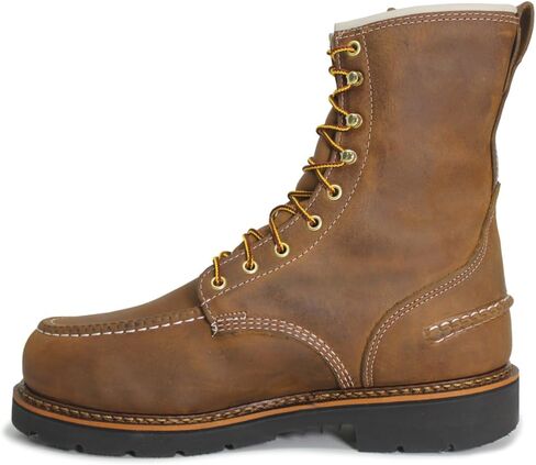 Thorogood 1957 Series 8" Waterproof Steel Toe Work Boots for Men - Full-Grain Leather with Moc Toe, Slip-Resistant Heel Outsole, and Comfort Insole; EH Rated, Crazyhorse - 9 W US in Kuwait