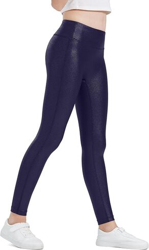 HARTPOR Faux Leather Leggings for Girls - High Waisted Stretch Pleather Leggings Teens Leather Pants in Kuwait