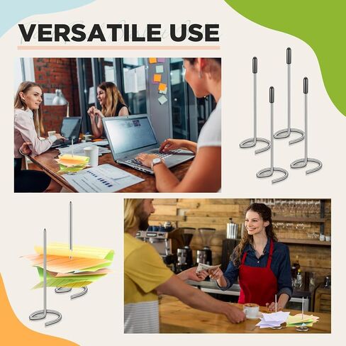 20 Sets Bill Fork Receipt Holder Spike Stainless Steel Ticket Stabber Organizer with Rubber Cover Check Spindle Rod Paper Holder Spike for Restaurant Desk Note Memo Holder for Office Kitchen in Saudi Arabia